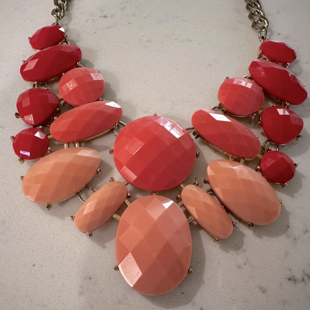 Chunky Tri-Colored Statement Necklace - image 2